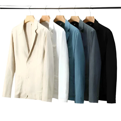 Leinenblazer – Lässiger einreihiger Sommerblazer für Männer-Chaps Herrenmode