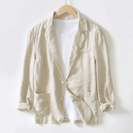 Leinenblazer – Leichte, lässige Einreiher-Blazerjacke für Herren-Chaps Herrenmode