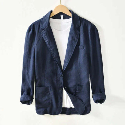 Leinenblazer – Leichte, lässige Einreiher-Blazerjacke für Herren-Marineblau-M-Chaps Herrenmode