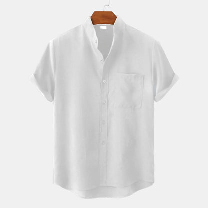 Leinenhemd | Knopfleiste | Baumwolle | Kurzarmhemd | Herrenbekleidung-Chaps Herrenmode