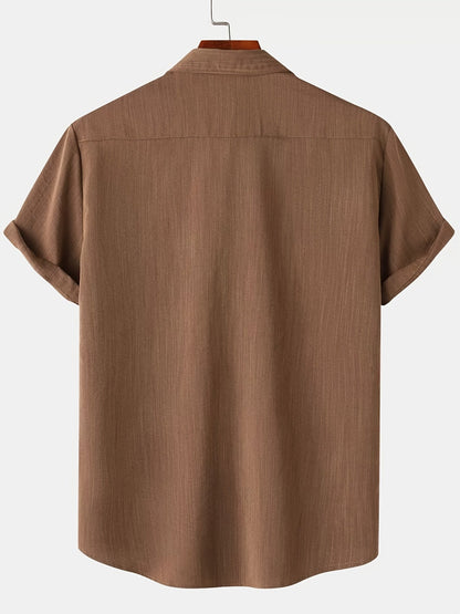 Leinenhemd - Kurzarm - Button-Up - Sommerhemd - Herrenhemden-Chaps Herrenmode