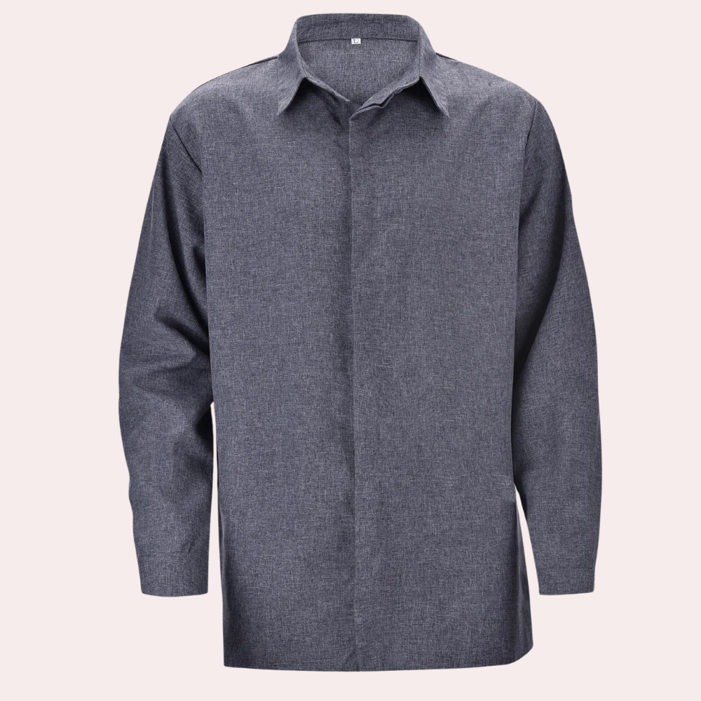 Leinenhemd - Sommer - Lange Ärmel - Hemd mit Knopfleiste - Herrenhemd-Chaps Herrenmode