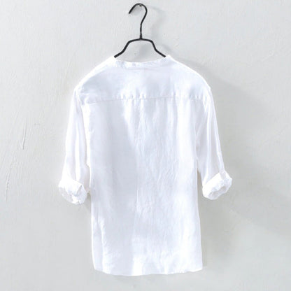 Leinenhemd | Zugeknöpft | Langarm | Sommerhemd | Herrenhemd-Chaps Herrenmode