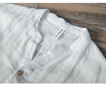 Leinenhemd – mit Knöpfen – leicht – Kurzarmhemd – Herrenhemden-Chaps Herrenmode