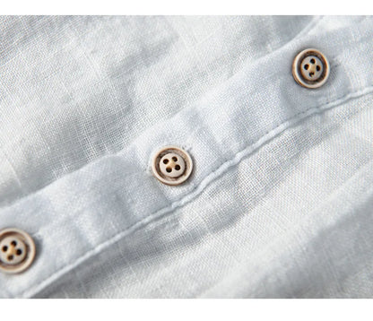 Leinenhemd – mit Knöpfen – leicht – Kurzarmhemd – Herrenhemden-Chaps Herrenmode