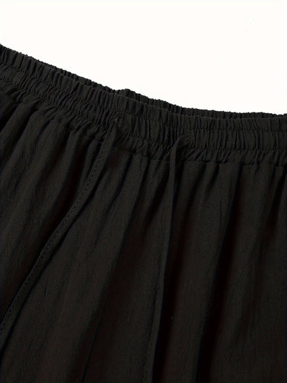 Leinenhose | Elastischer Bund | Kordelzug | Locker sitzende Hose | Herrenhose-Chaps Herrenmode