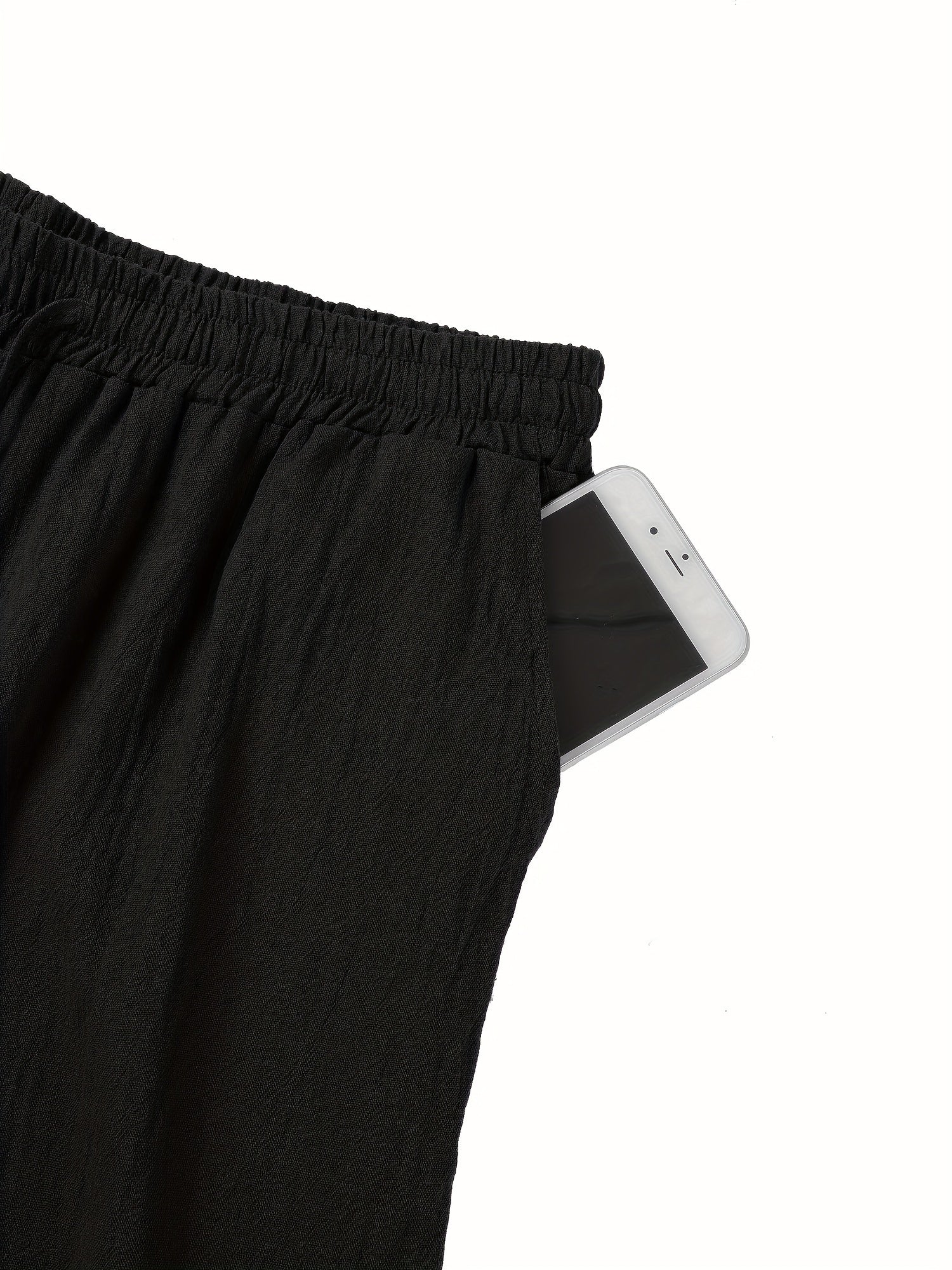 Leinenhose | Elastischer Bund | Kordelzug | Locker sitzende Hose | Herrenhose-Chaps Herrenmode
