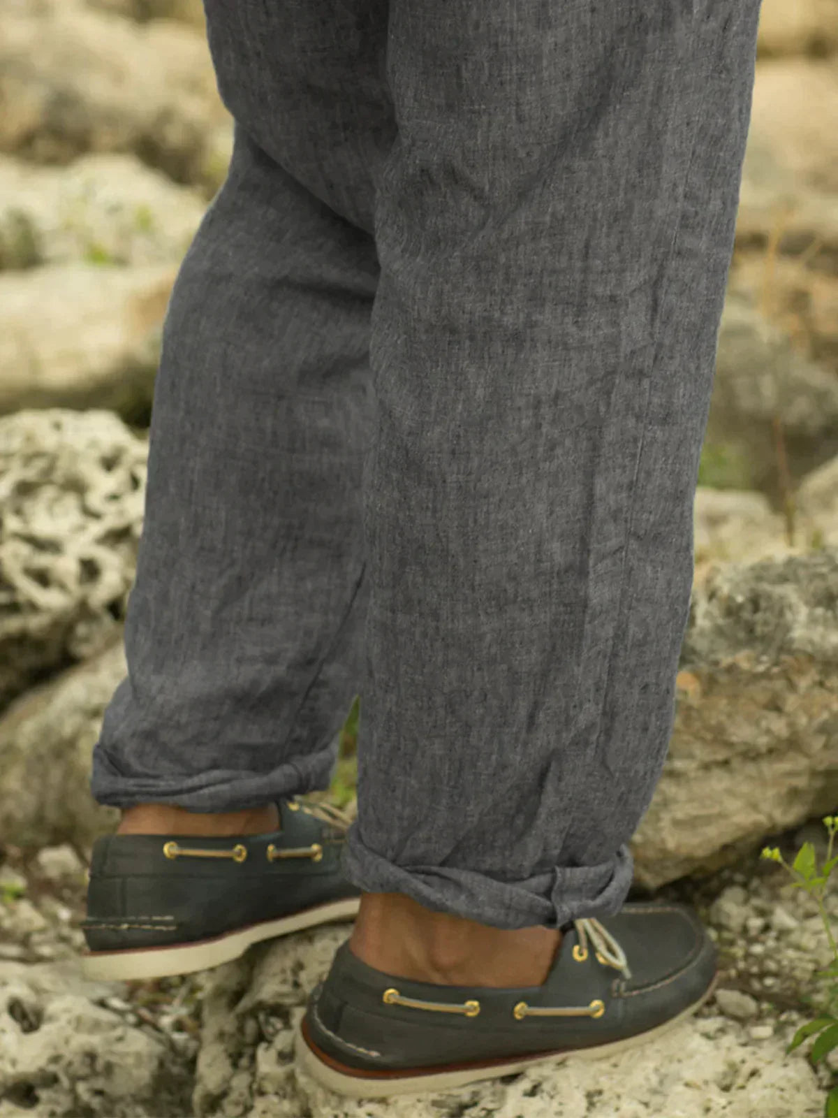 Leinenhose – Leichte Sommerhose für Männer mit geradem Bein-Chaps Herrenmode