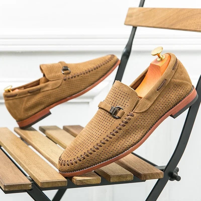 Loafer – atmungsaktiv – Slip-On – Wildleder-Loafer – Herrenschuhe-Braun-39-Chaps Herrenmode