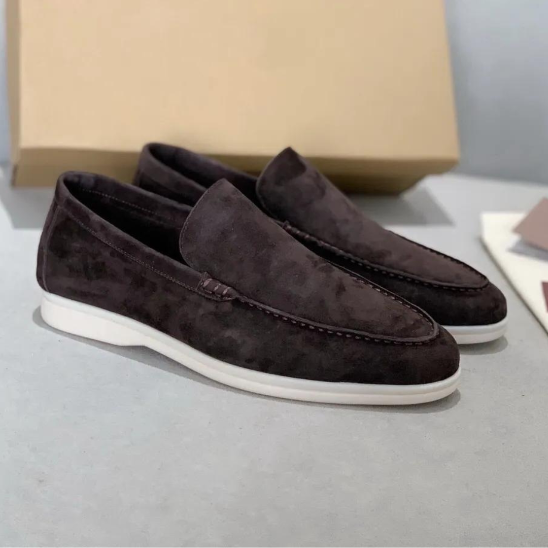 Loafer aus Wildleder – ergonomische Slip-On-Loafer aus Leder für Herren-Dunkelbraun-38-Chaps Herrenmode
