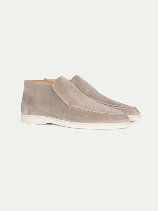 Loafer aus Wildleder – hohe Knöchelpartie – Leder – Slip-On-Schuhe – Herrenschuhe-Beige-EU 38-Chaps Herrenmode