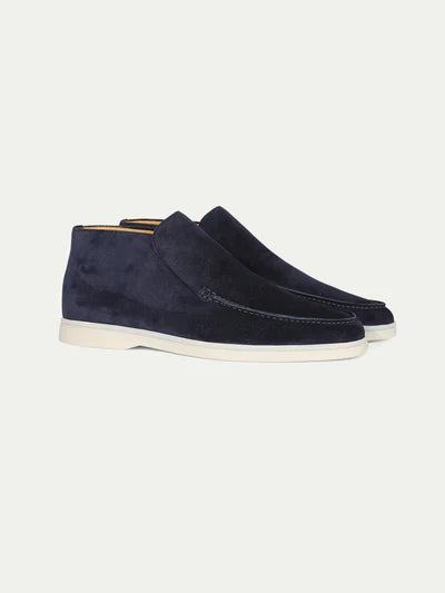 Loafer aus Wildleder – hohe Knöchelpartie – Leder – Slip-On-Schuhe – Herrenschuhe-Dunkelblau-EU 38-Chaps Herrenmode