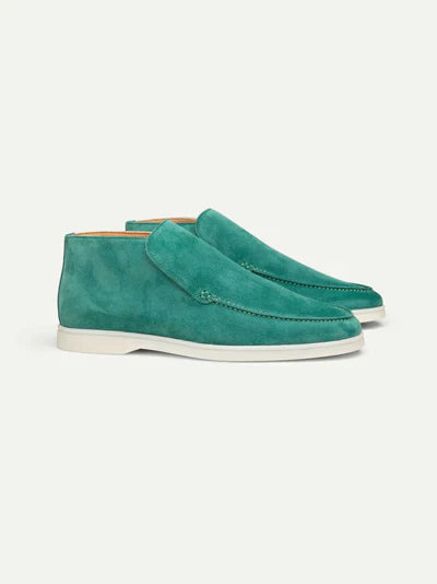 Loafer aus Wildleder – hohe Knöchelpartie – Leder – Slip-On-Schuhe – Herrenschuhe-Grün-EU 38-Chaps Herrenmode