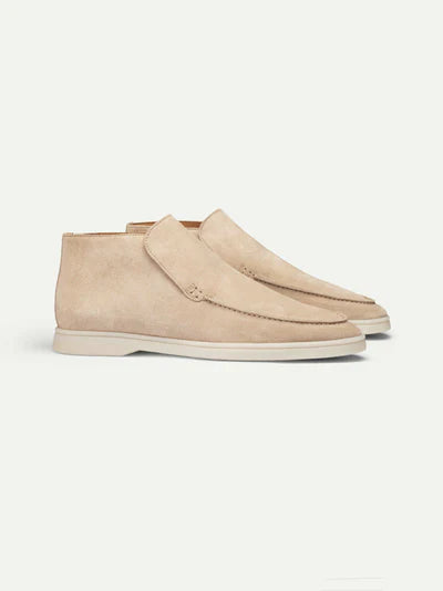 Loafer aus Wildleder – hohe Knöchelpartie – Leder – Slip-On-Schuhe – Herrenschuhe-Khaki-EU 38-Chaps Herrenmode