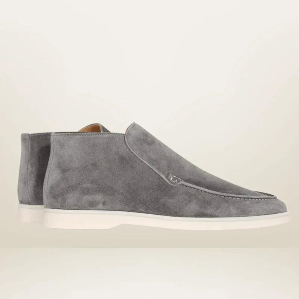 Loafers | Slip-Ons | Leder | Wildleder | Herrenschuhe-Grau-38-Chaps Herrenmode