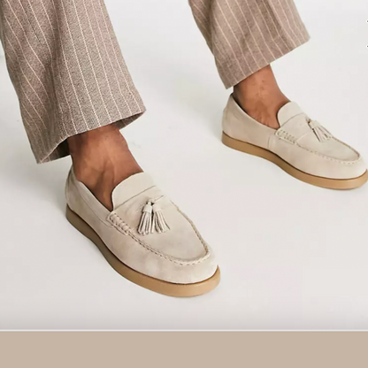 Loafers aus Leder - Beige - Slip-On - Herren Loafers - Mokassins-38-Chaps Herrenmode