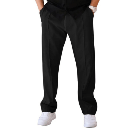 Loose Fit Hose - Casual - Gerades Bein - Sommerhose - Herrenhosen-Schwarz-S-Chaps Herrenmode
