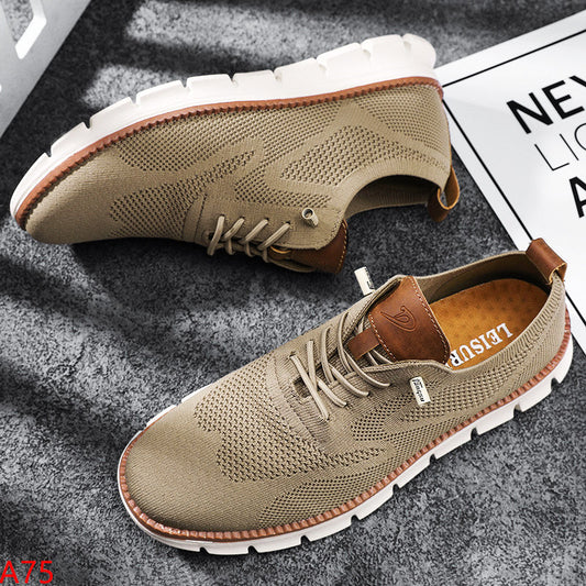 Mesh Turnschuhe | Atmungsaktiv | Walking | Slip-On Turnschuhe | Herrenschuhe-Braun-40-Chaps Herrenmode