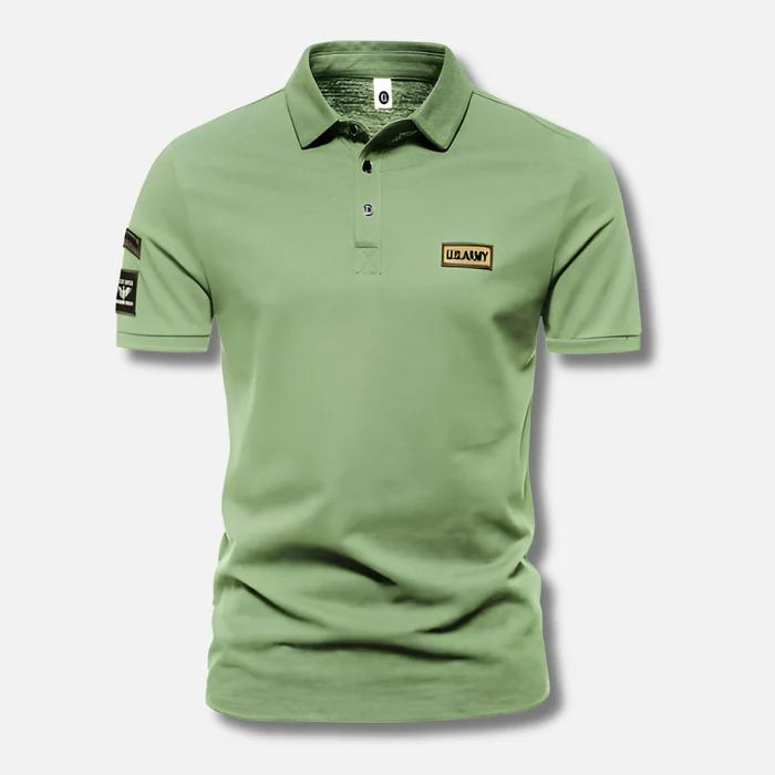Militärische Herren-Polos für Sommer/Frühjahr-Grün-S-Chaps Herrenmode