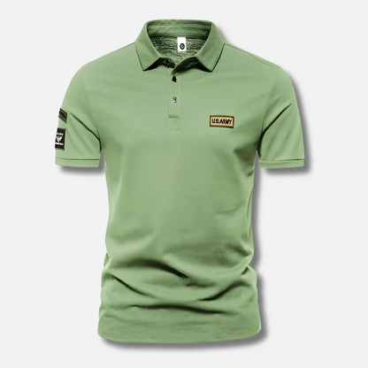 Militärische Herren-Polos für Sommer/Frühjahr-Grün-S-Chaps Herrenmode