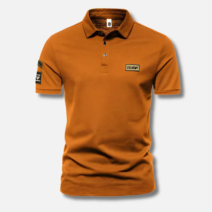 Militärische Herren-Polos für Sommer/Frühjahr-Orange-S-Chaps Herrenmode