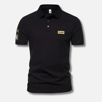 Militärische Herren-Polos für Sommer/Frühjahr-Schwarz-S-Chaps Herrenmode