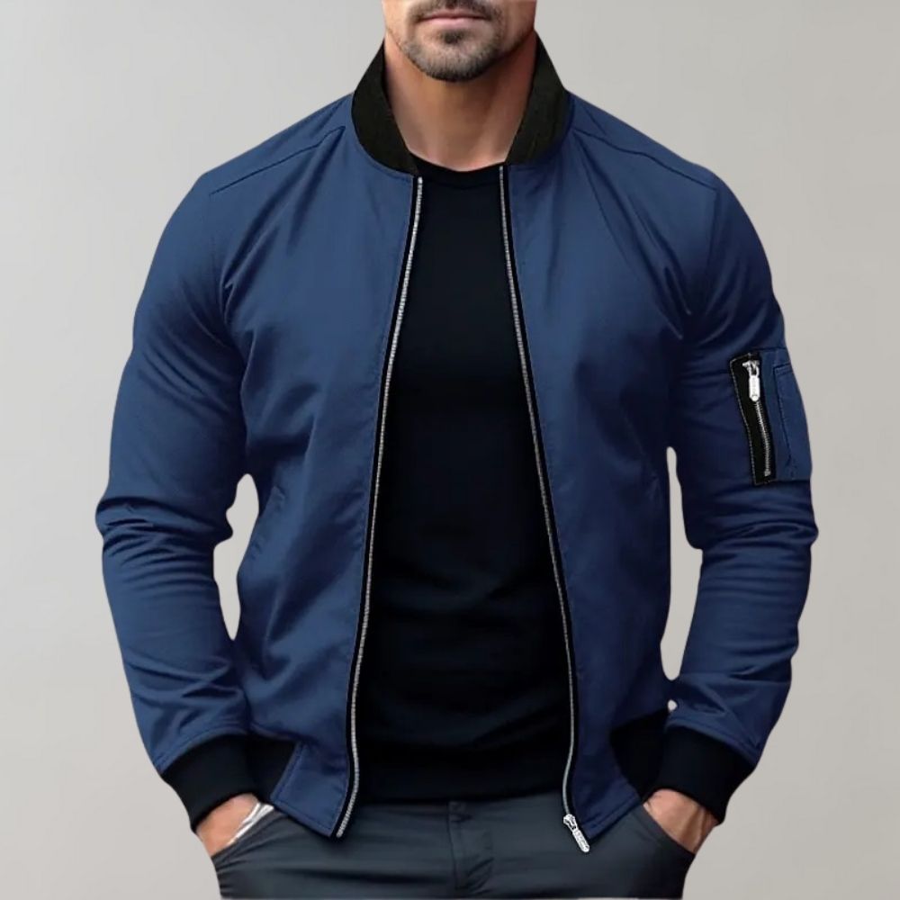 Modische Bomberjacke für Männer im Frühjahr/Sommer-Blau-S-Chaps Herrenmode
