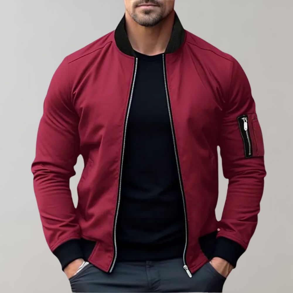 Modische Bomberjacke für Männer im Frühjahr/Sommer-Rot-S-Chaps Herrenmode