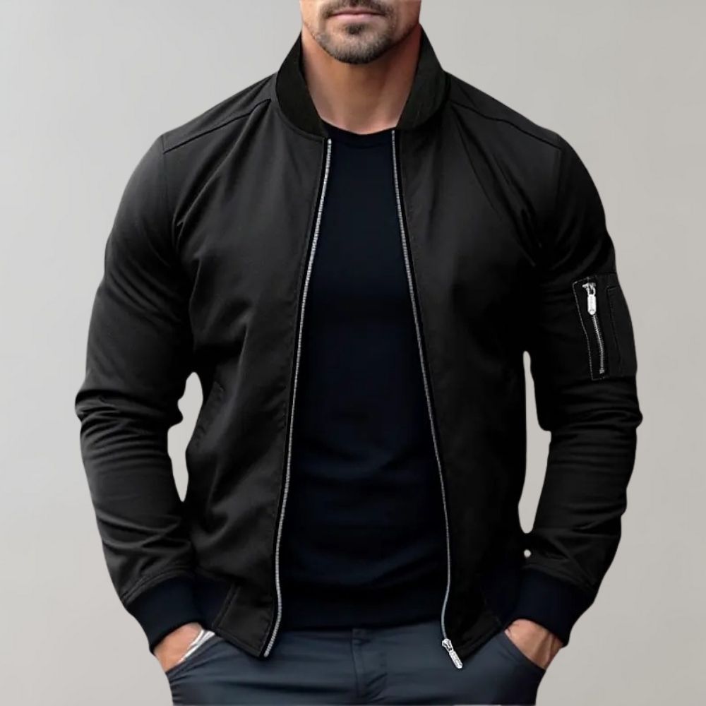 Modische Bomberjacke für Männer im Frühjahr/Sommer-Schwarz-S-Chaps Herrenmode