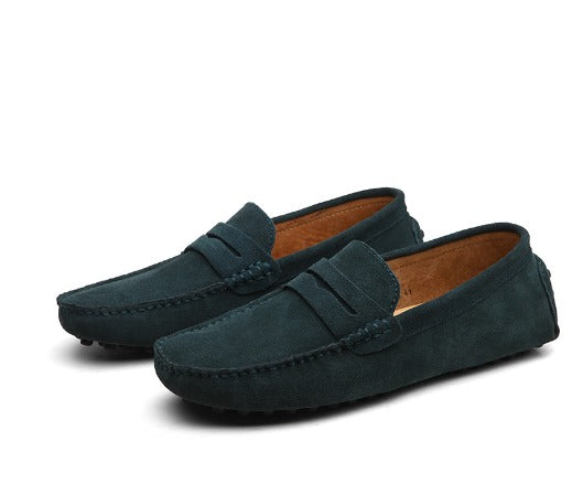 Mokassins | Slip-On | Bequem | Wildleder-Slipper | Herren-Slipper-Dunkelgrün-38-Chaps Herrenmode