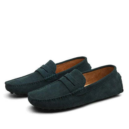 Mokassins | Slip-On | Wildleder | Loafer | Herrenschuhe-Grün-38-Chaps Herrenmode