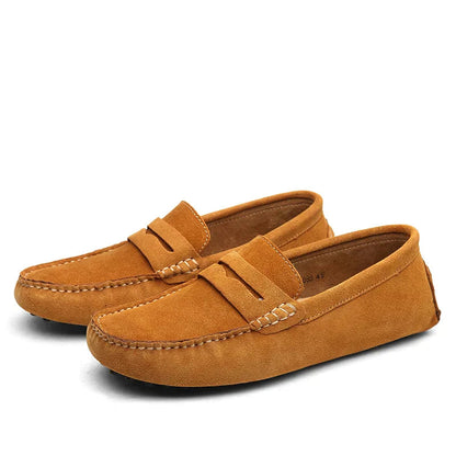 Mokassins | Slip-On | Wildleder | Loafer | Herrenschuhe-Hellbraun-38-Chaps Herrenmode