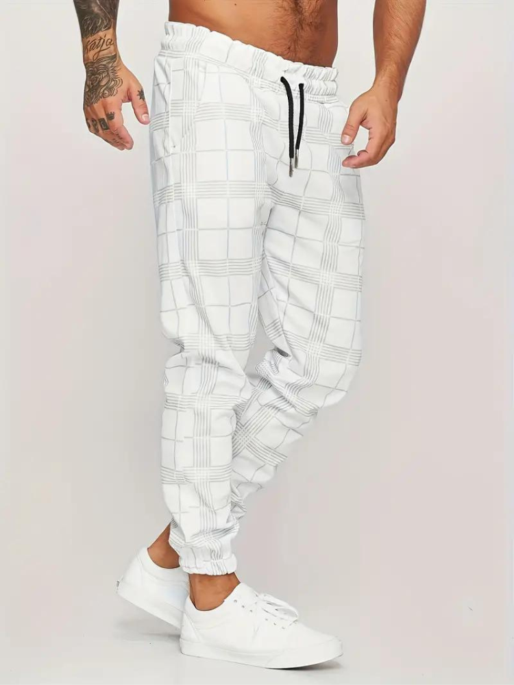 Morgan Jogger | Elastische karierte Sweatpants für Männer-Chaps Herrenmode