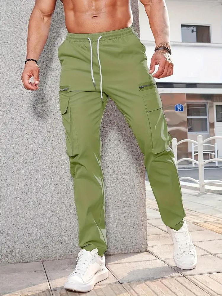 Nero Cargo Hose | Herren Casual Drawstring Jogger-Armeegrün-S-Chaps Herrenmode