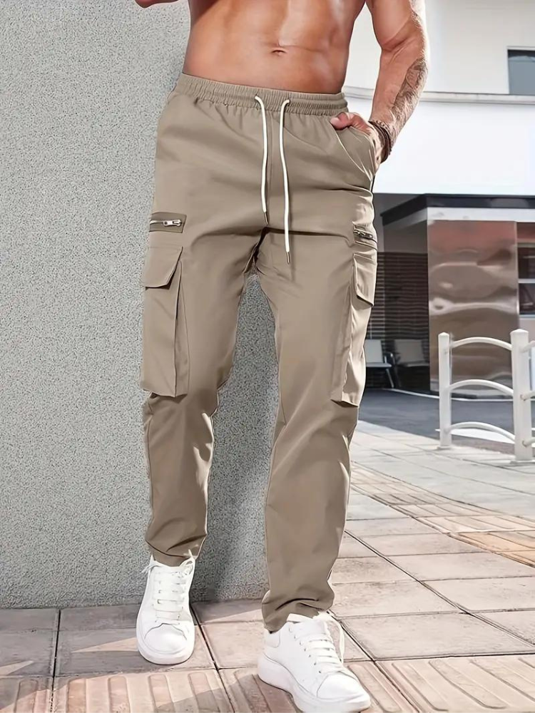 Nero Cargo Hose | Herren Casual Drawstring Jogger-Chaps Herrenmode
