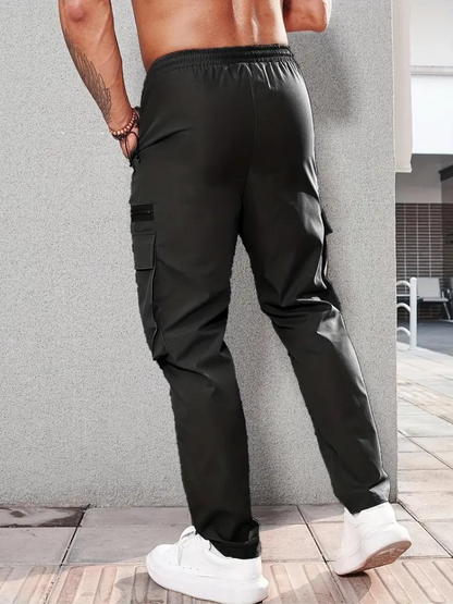 Nero Cargo Hose | Herren Casual Drawstring Jogger-Chaps Herrenmode