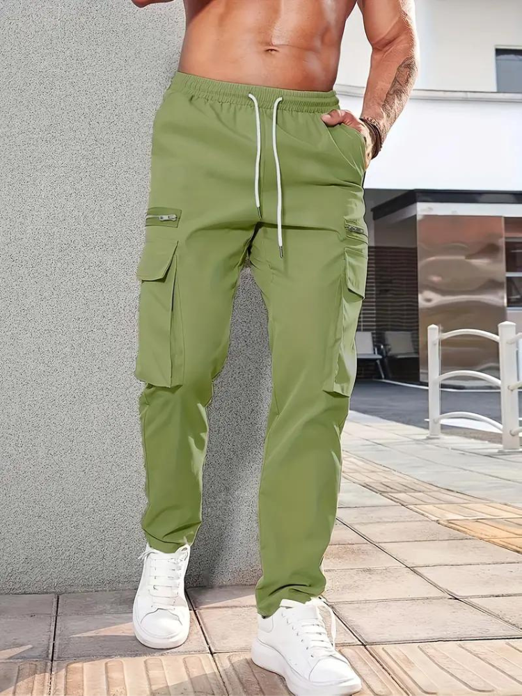 Nero Cargo Hose | Herren Casual Drawstring Jogger-Chaps Herrenmode