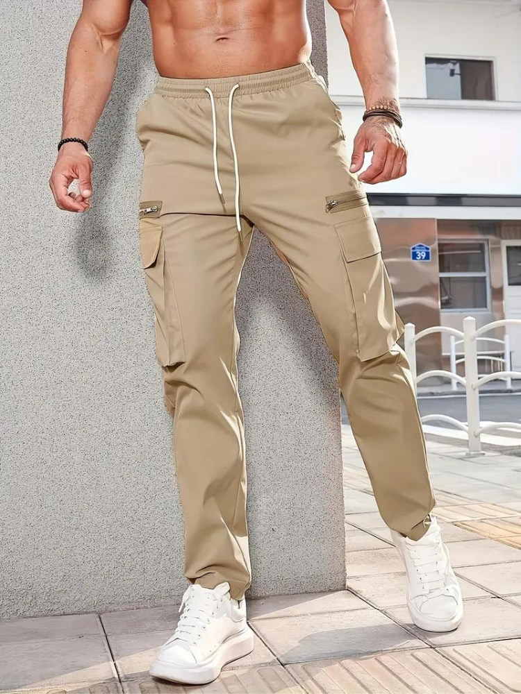 Nero Cargo Hose | Herren Casual Drawstring Jogger-Chaps Herrenmode