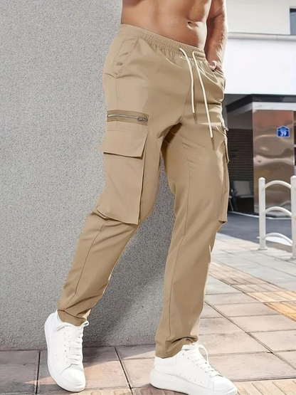 Nero Cargo Hose | Herren Casual Drawstring Jogger-Chaps Herrenmode