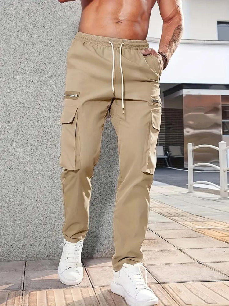 Nero Cargo Hose | Herren Casual Drawstring Jogger-Chaps Herrenmode