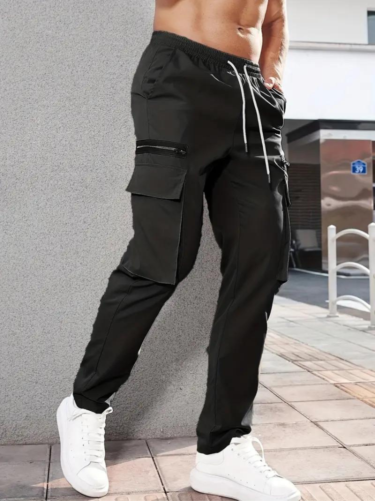 Nero Cargo Hose | Herren Casual Drawstring Jogger-Chaps Herrenmode