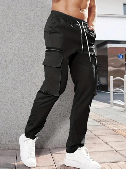 Nero Cargo Hose | Herren Casual Drawstring Jogger-Chaps Herrenmode