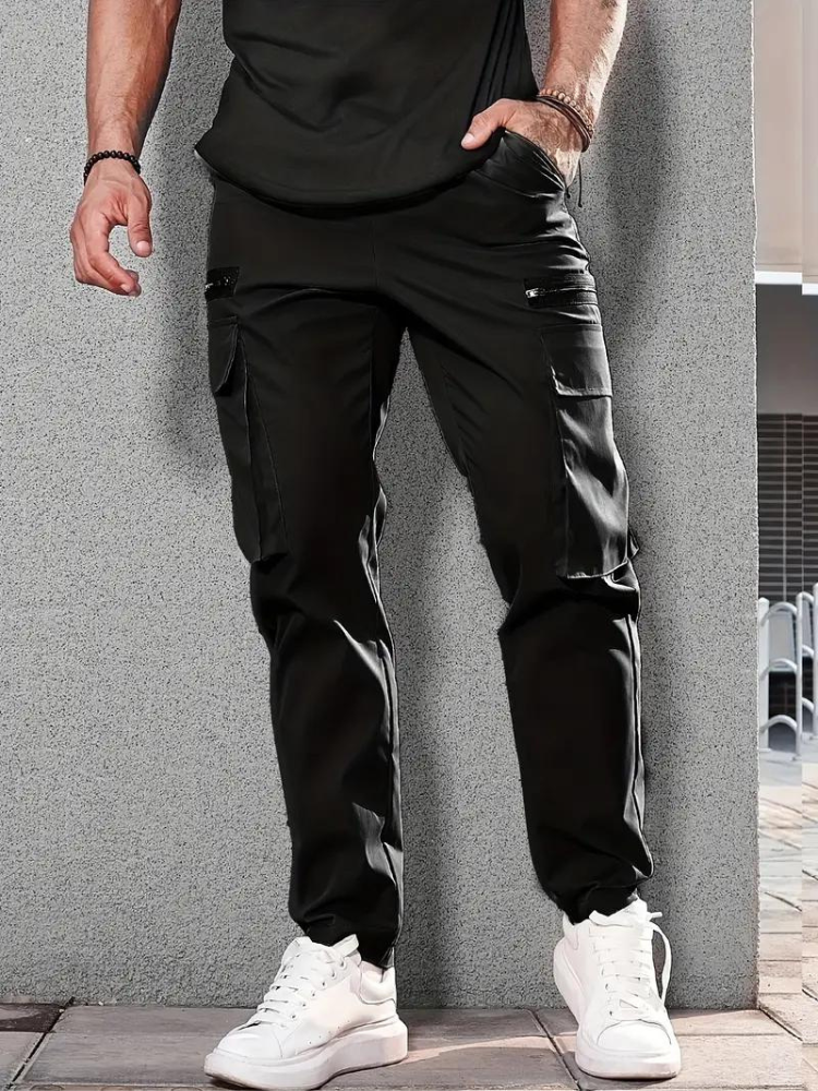 Nero Cargo Hose | Herren Casual Drawstring Jogger-Chaps Herrenmode
