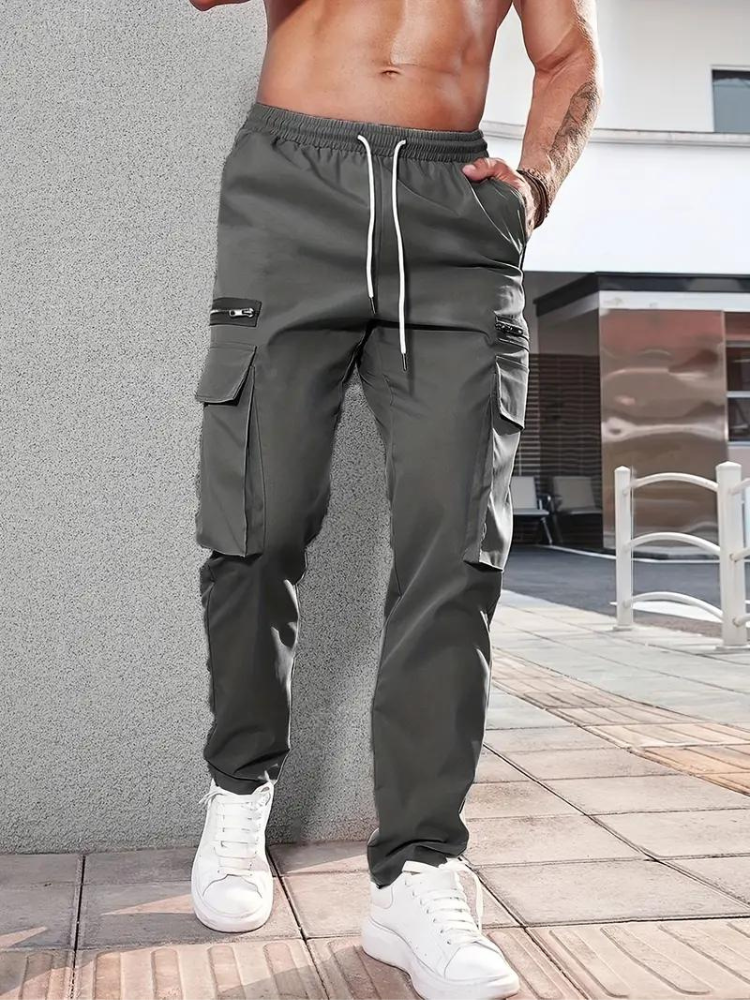 Nero Cargo Hose | Herren Casual Drawstring Jogger-Chaps Herrenmode