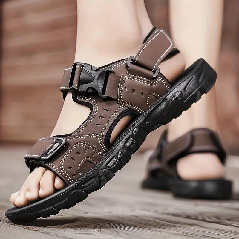 Nevin Sandalen | Herren Schnallenriemen Wandersandalen-Dunkelbraun-39-Chaps Herrenmode