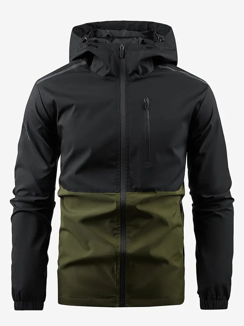Nicolas Windbreaker Jacke | Herren Outdoor Jacke mit Kapuze-Armeegrün-S-Chaps Herrenmode