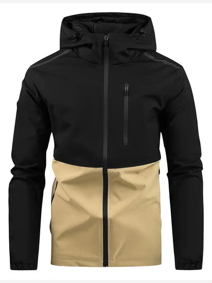 Nicolas Windbreaker Jacke | Herren Outdoor Jacke mit Kapuze-Khaki-S-Chaps Herrenmode