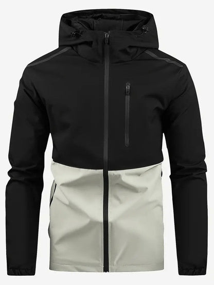 Nicolas Windbreaker Jacke | Herren Outdoor Jacke mit Kapuze-Schwarz-S-Chaps Herrenmode