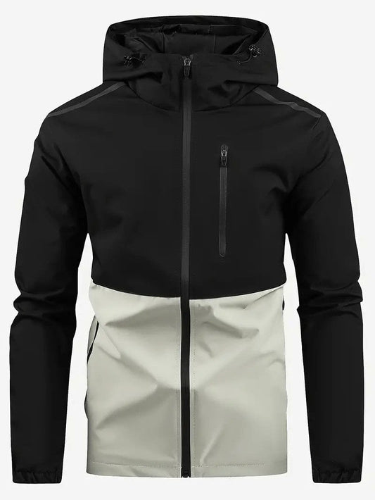 Nicolas Windbreaker Jacke | Herren Outdoor Jacke mit Kapuze-Schwarz-S-Chaps Herrenmode