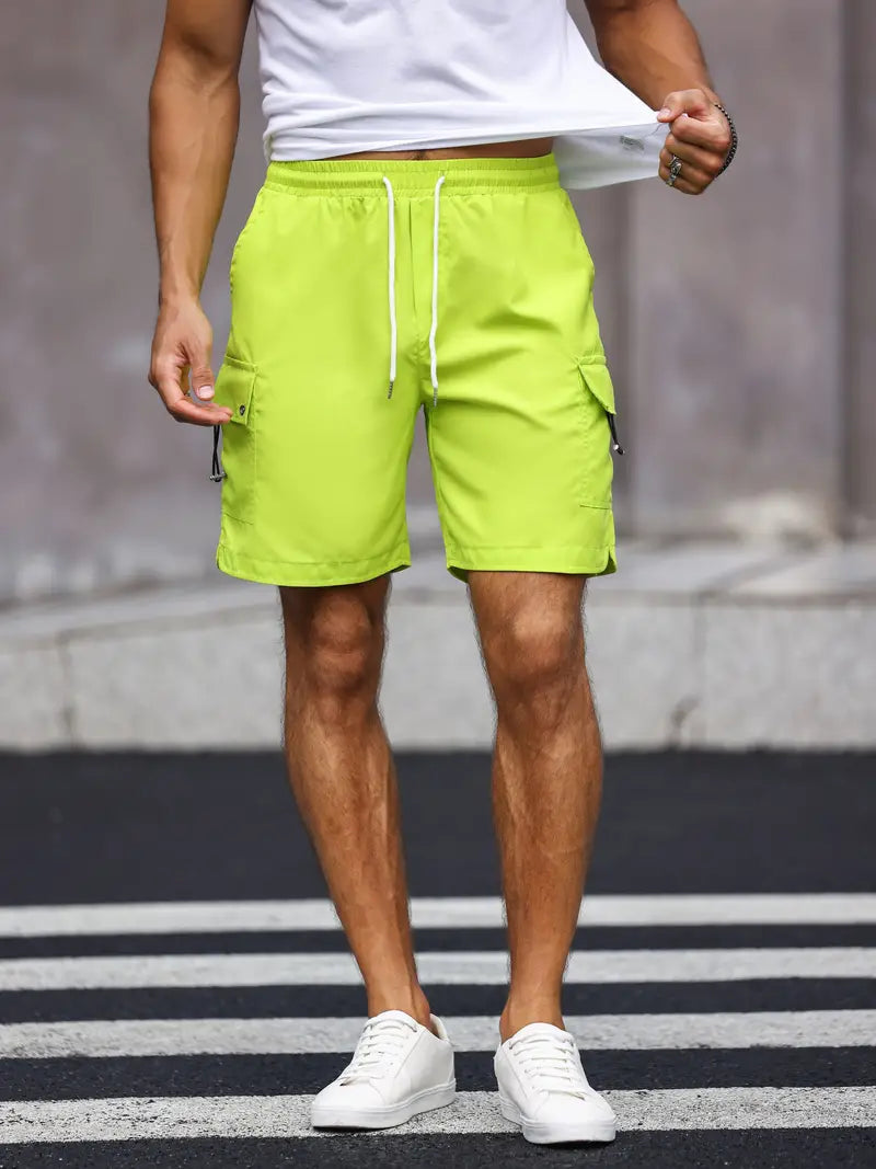 Noam Cargo-Kurzhose | Herren Casual Shorts mit Kordelzug-Hellgrün-S-Chaps Herrenmode